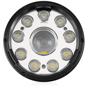 5.75" RRI Moto Illumination LED Headlight-LED Headlights-Rogue Rider Industries-Rogue Rider Industries for Harley Davidson Motorcycles Dyna Street Bob Super Wide Glide Low Rider S Night Rod Train Softail Deuce Sportster Iron 883