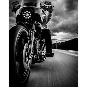 5.75" RRI Moto Illumination LED Headlight-LED Headlights-Rogue Rider Industries-Rogue Rider Industries for Harley Davidson Motorcycles Dyna Street Bob Super Wide Glide Low Rider S Night Rod Train Softail Deuce Sportster Iron 883