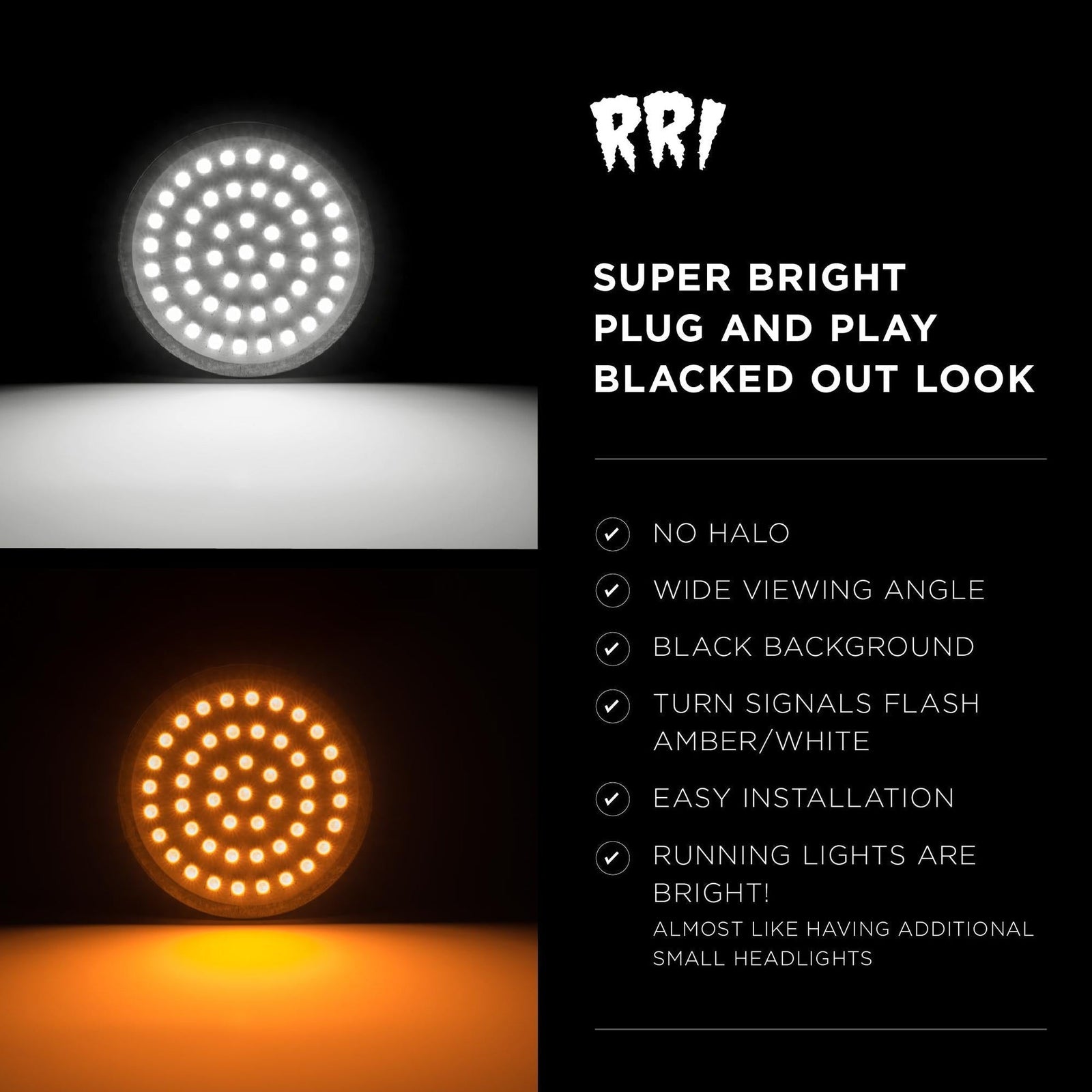 RRI SigZ Front LED 1157 Turn Signals - Running Lights - Black Label Special Edition-LED Turn Signals-Rogue Rider Industries-Rogue Rider Industries for Harley Davidson Motorcycles