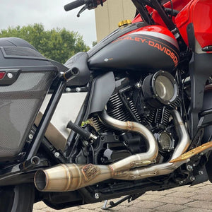 SAWICKI 930-01220 BRUSHED SHORTY CANNON 2:1 EXHAUST M8 FL TOURING 17-24