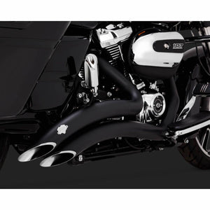 Vance and Hines Big Radius 2 into 2 Black or Chrome Exhaust for M8 Touring-Exhaust-Vance & Hines-Rogue Rider Industries for Harley Davidson Motorcycles
