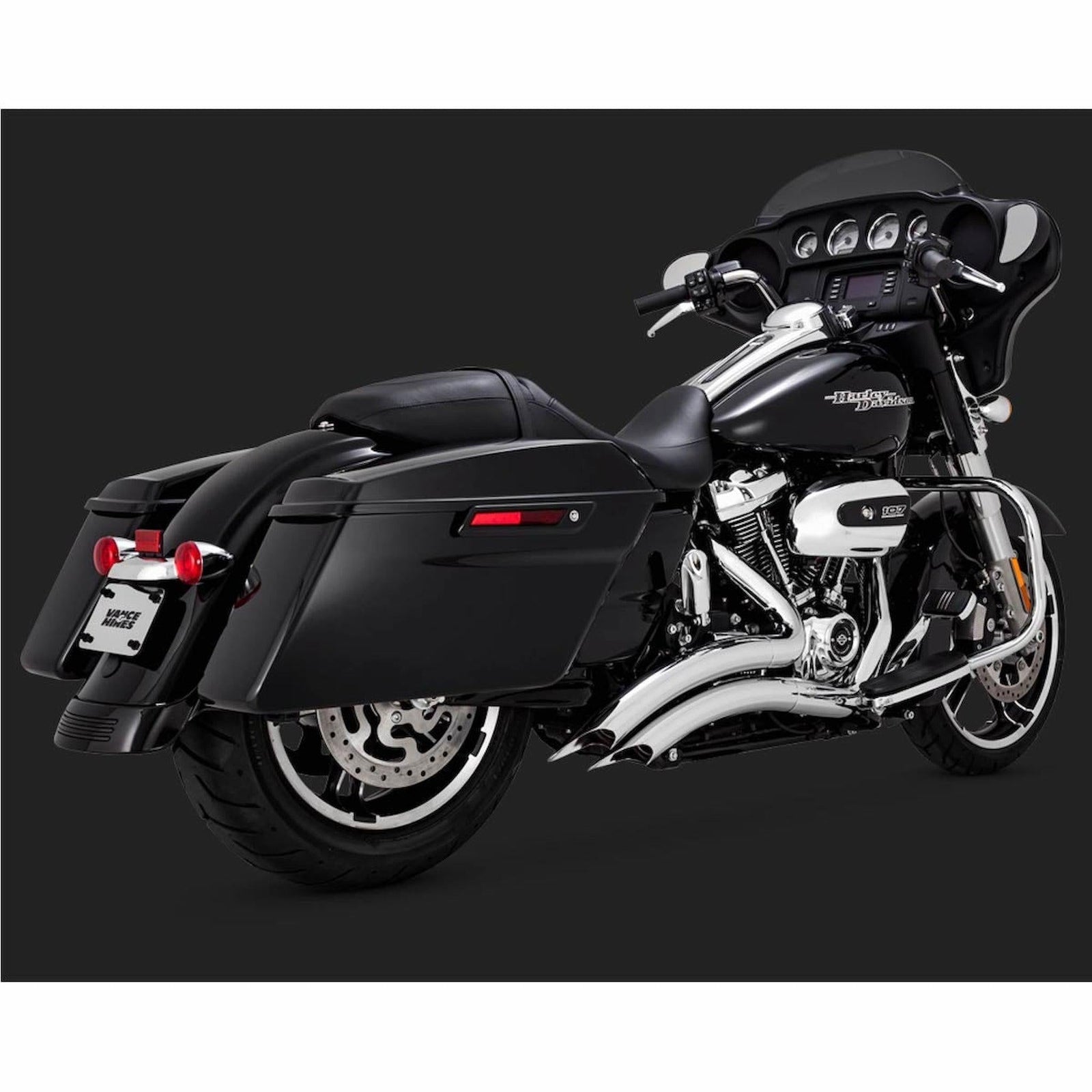 Vance and Hines Big Radius 2 into 2 Black or Chrome Exhaust for M8 Touring-Exhaust-Vance & Hines-Rogue Rider Industries for Harley Davidson Motorcycles