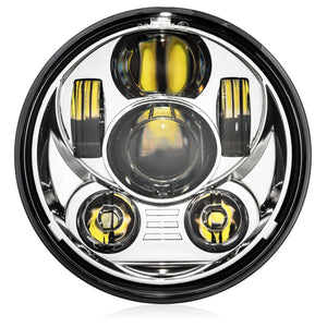 5.75" RRI Blazemaker V1 LED Headlight-LED Headlights-Rogue Rider Industries-Chrome-Rogue Rider Industries for Harley Davidson Motorcycles