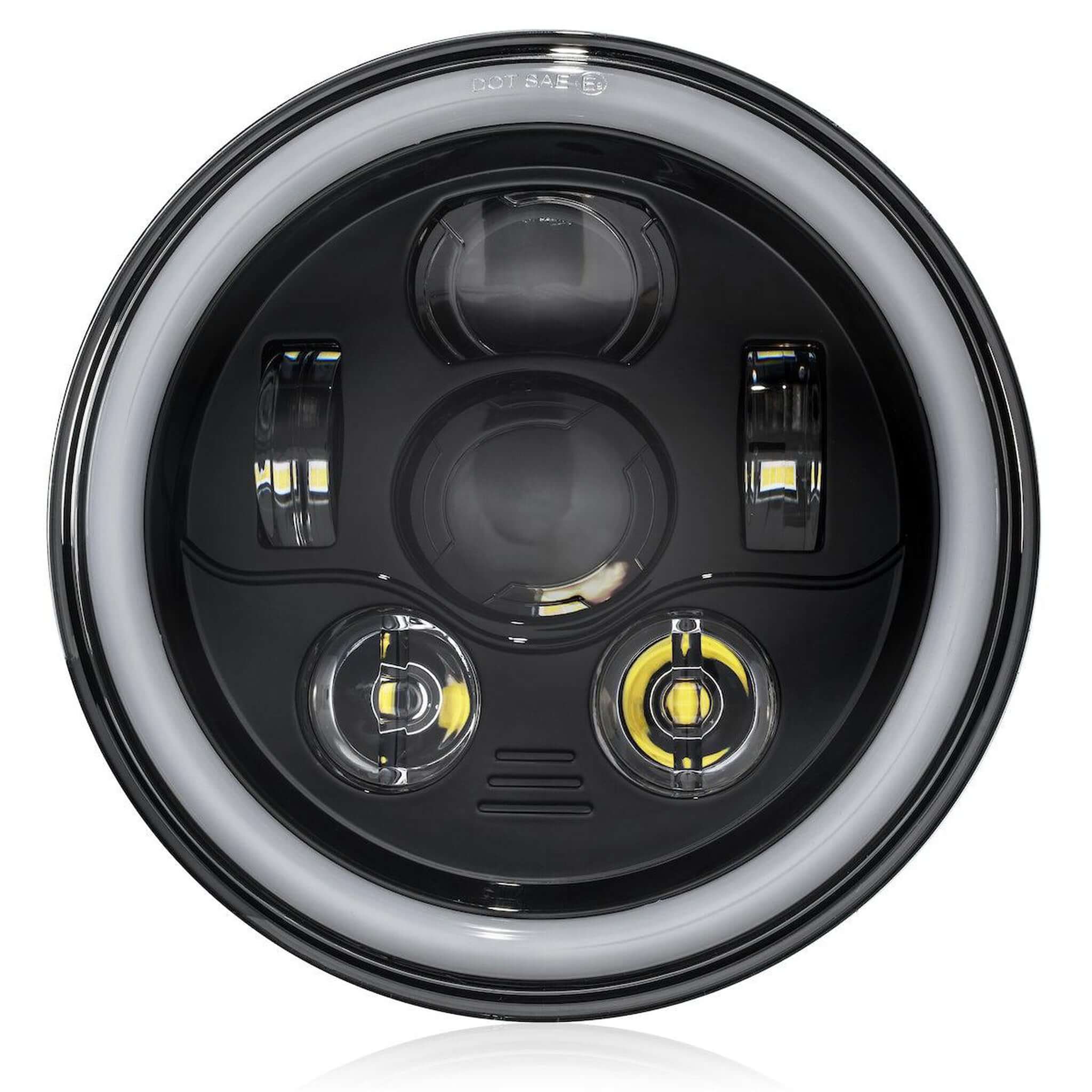 RIDROID 7 Inch Halo Projector LED Headlight For Harley Street Glide FLHX/FLHXS – Black, 6500K, IP68