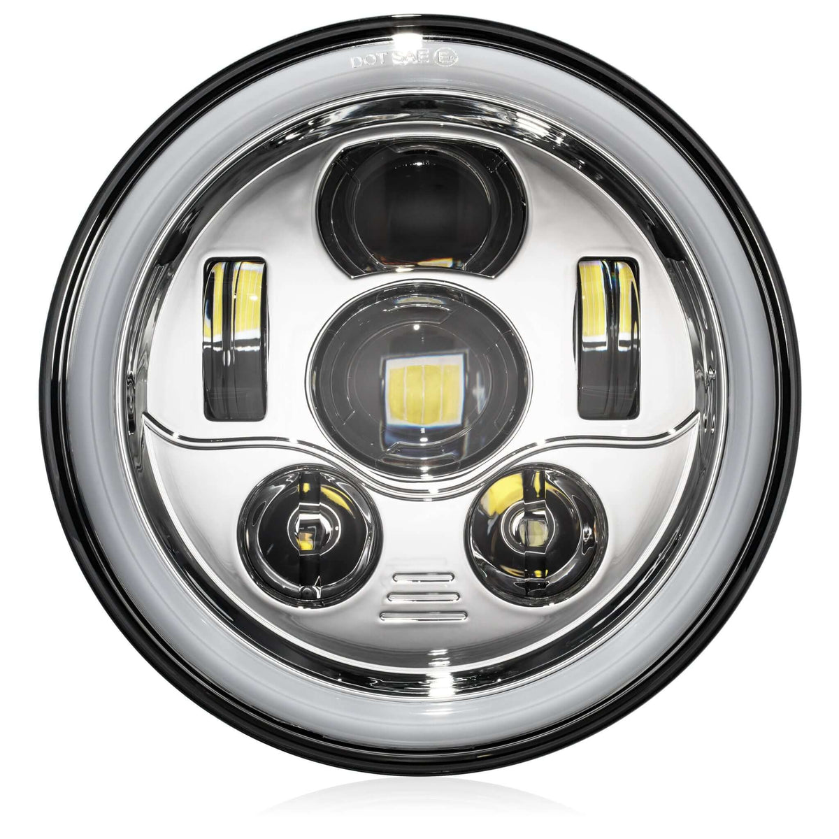 7&quot; RRI Blazemaker V1 Halo LED Headlight-LED Headlights-Rogue Rider Industries-Chrome-Rogue Rider Industries for Harley Davidson Motorcycles