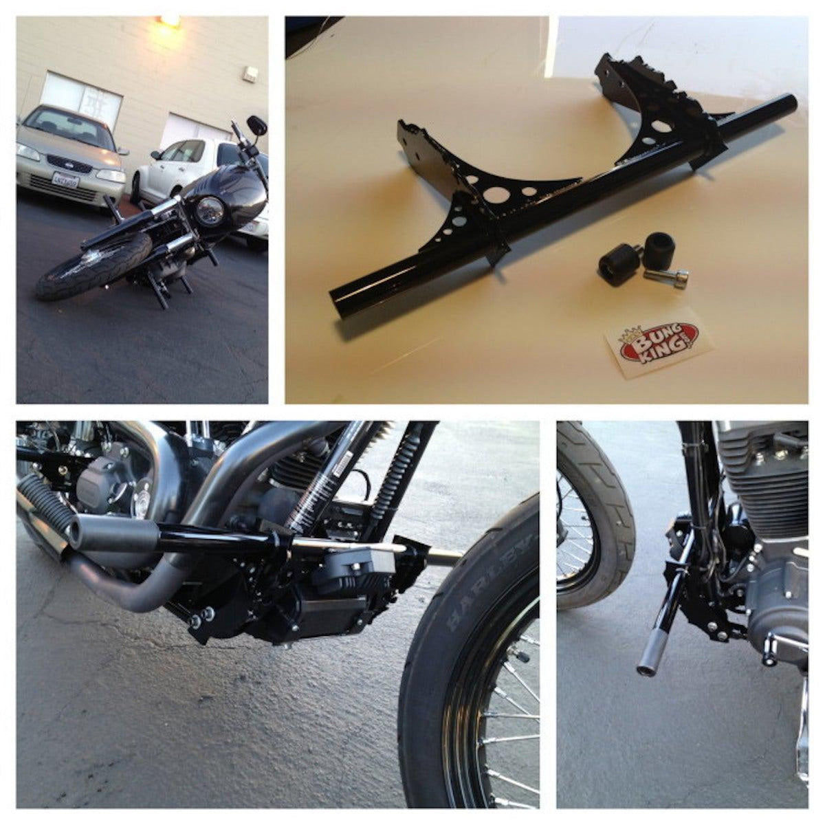 Bung King Highway Peg Crash Bar Dyna &amp; FXR-Bike Protection-Bung King-Rogue Rider Industries for Harley Davidson Motorcycles