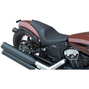 Drag Specialties 3/4 Low Solo Diamond Seat - Black for 2018-2023 Indian Scout Bobber-Vehicle Parts & Accessories-Drag Specialties-Rogue Rider Industries for Harley Davidson Motorcycles
