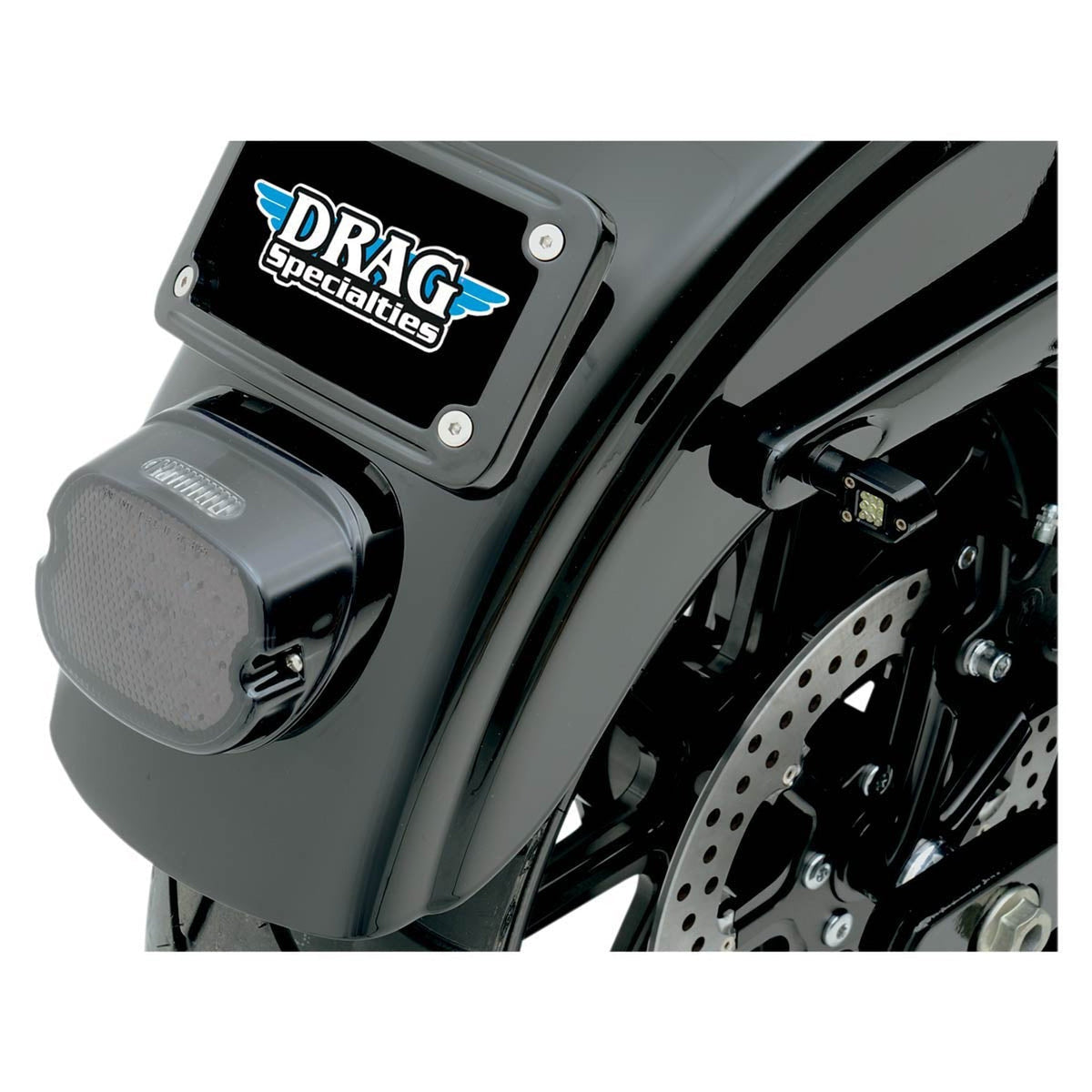 Drag Specialties LED Taillight - Top Tag Light - Smoke-LED Brake Lights-Drag Specialties-Rogue Rider Industries for Harley Davidson Motorcycles
