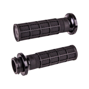 ODI Hart-Luck Signature V-Twin Lock-On Grip for Harley - TBW-Hand & Foot Controls-ODI Grips-Black/Black-Rogue Rider Industries for Harley Davidson Motorcycles