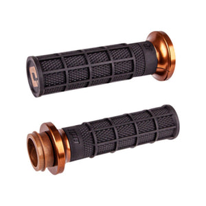 ODI Hart-Luck Signature V-Twin Lock-On Grip for Harley - TBW-Hand & Foot Controls-ODI Grips-Black/Bronze-Rogue Rider Industries for Harley Davidson Motorcycles