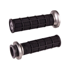 ODI Hart-Luck Signature V-Twin Lock-On Grip for Harley - TBW-Hand & Foot Controls-ODI Grips-Black/Gunmetal-Rogue Rider Industries for Harley Davidson Motorcycles