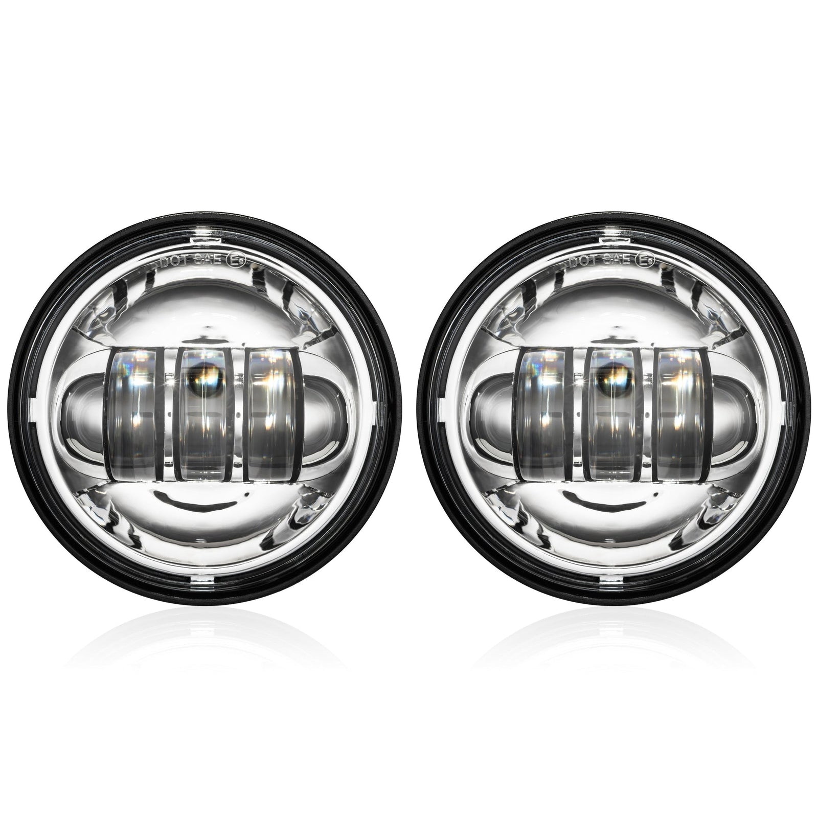 RRI Blazemaker LED Auxiliary Passing Lamps-LED Headlights-Rogue Rider Industries-Chrome-Rogue Rider Industries for Harley Davidson Motorcycles