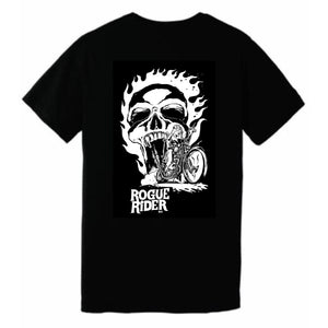 RRI Rogue Rider Skull Biker Tee (Black/White Print)-Swag-Rogue Rider Industries-S-Rogue Rider Industries for Harley Davidson Motorcycles