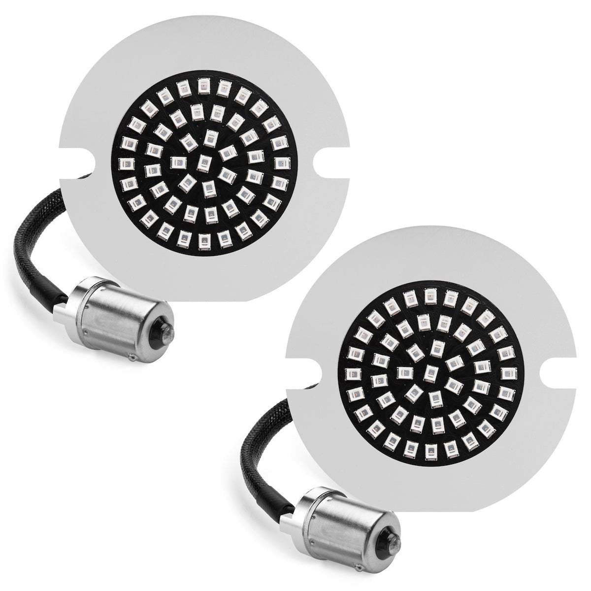 RRI SigZ Rear LED Turn Signals for Flat Style Housings - Black Label Special Edition-LED Turn Signals-Rogue Rider Industries-1156 (Inline Posts / Single Contact)-No Lenses-Rogue Rider Industries for Harley Davidson Motorcycles