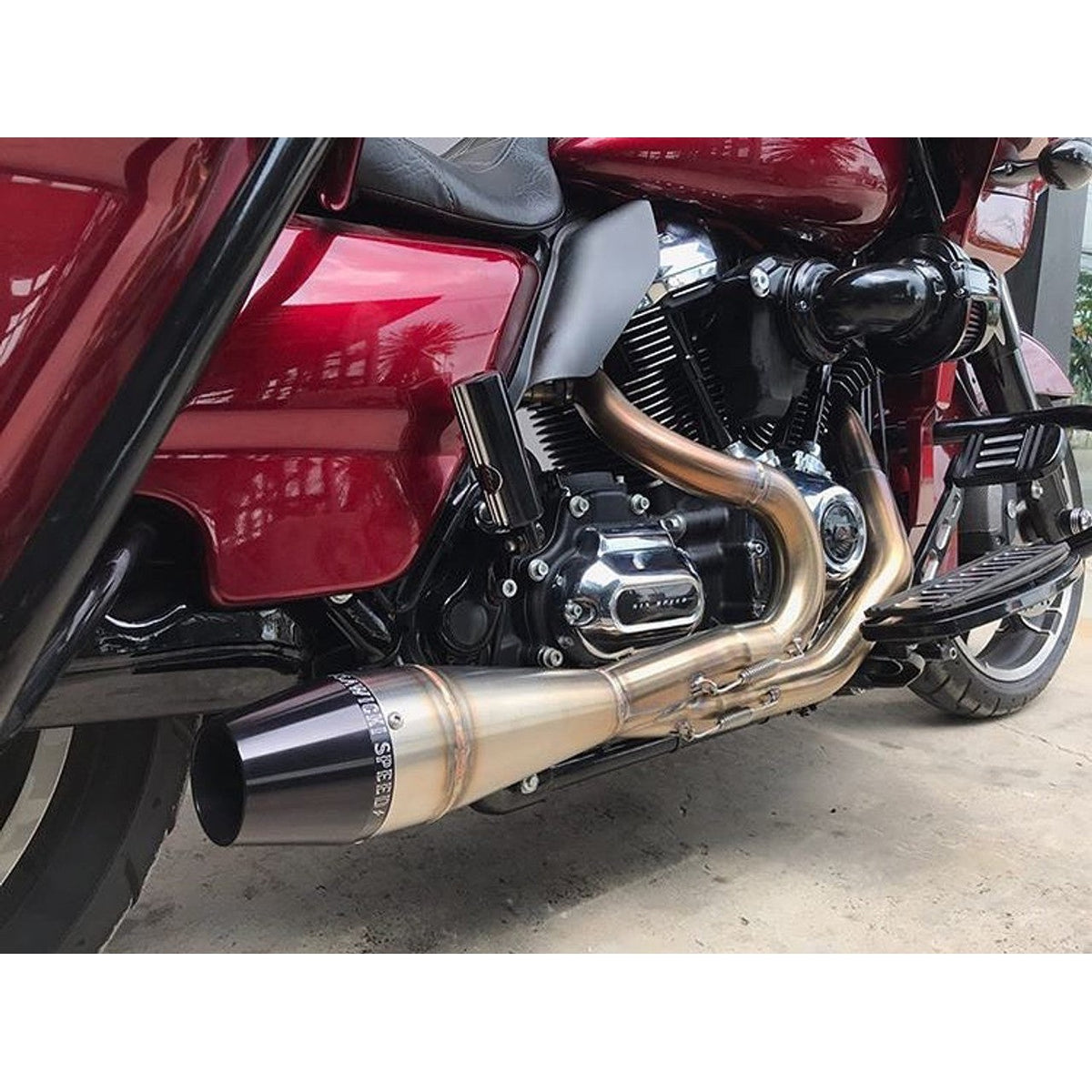 SAWICKI 930-01236 2:1 STAINLESS BRUSHED SHORTY EXHAUST M8 SOFTAIL 18-23