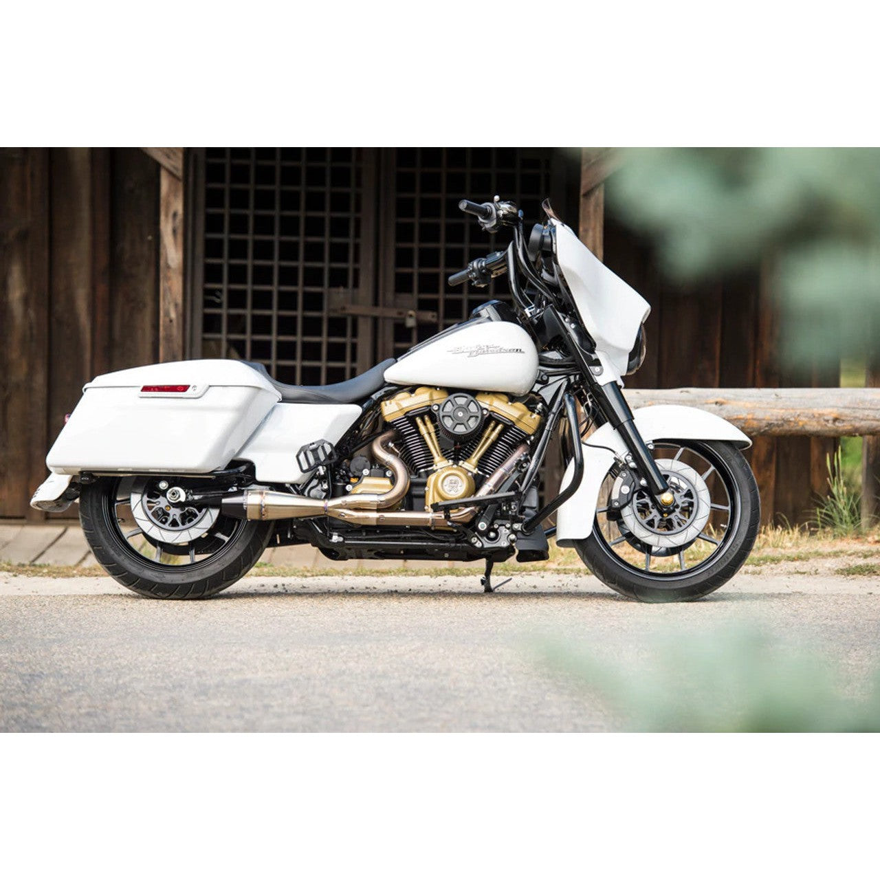 SAWICKI 930-01236 2:1 STAINLESS BRUSHED SHORTY EXHAUST M8 SOFTAIL 18-23