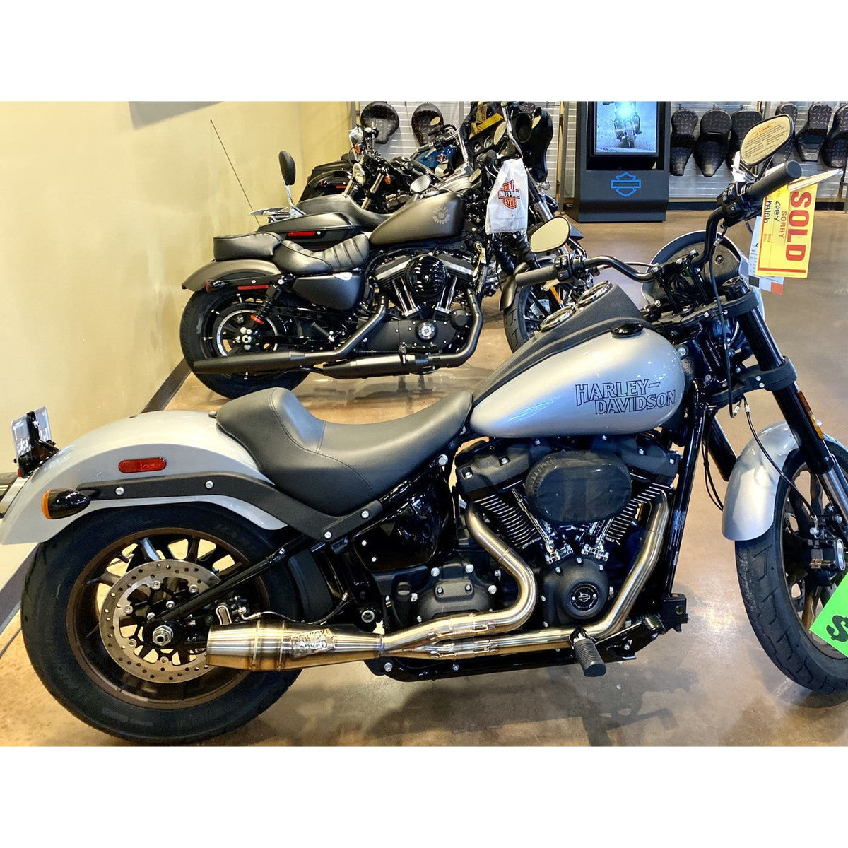 SAWICKI 930-01238 2-1 CANNON SHORTY BRUSHED STAINLESS EXHAUST SOFTAIL M8 17-23