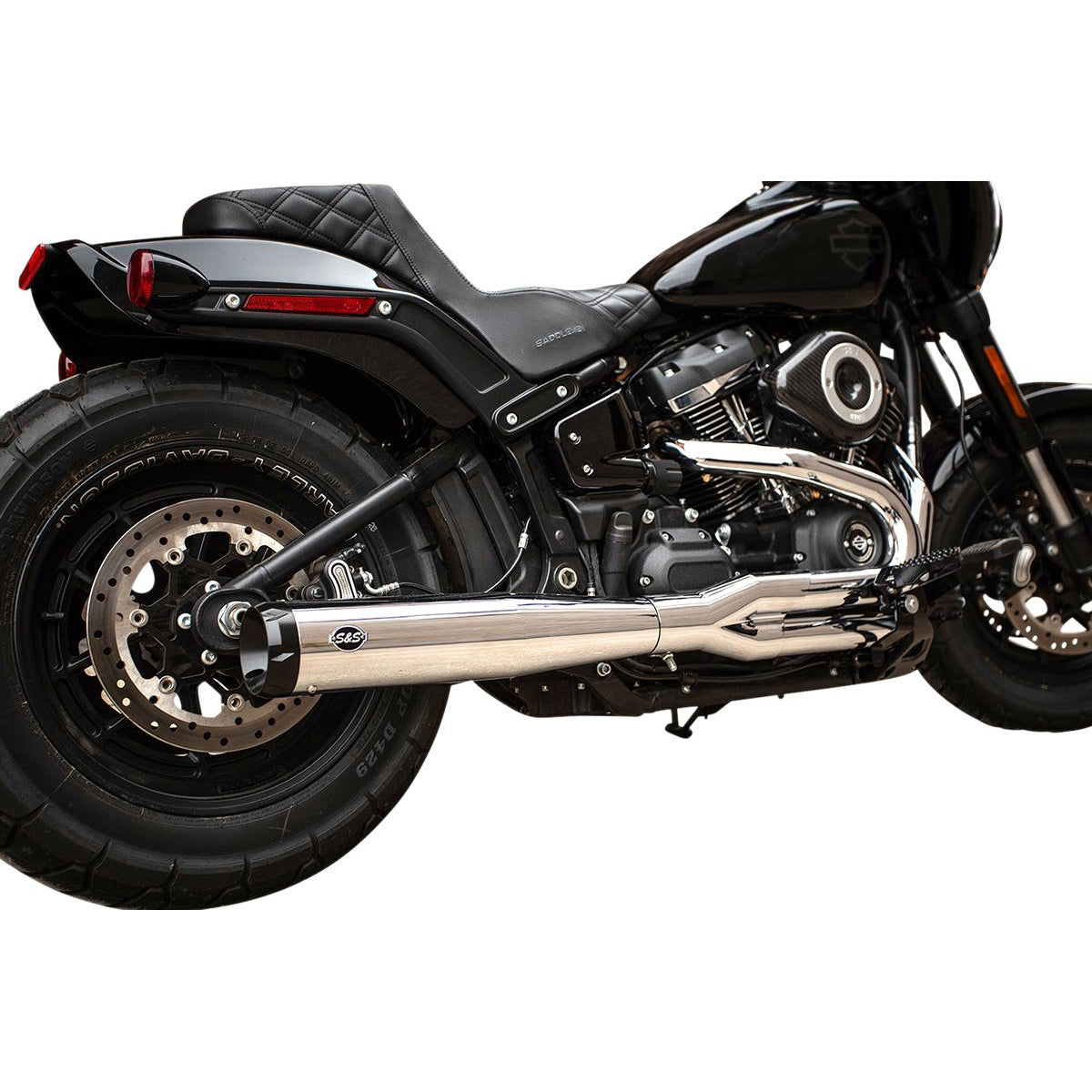 S&amp;S Superstreet 2-1 for Standard Chassis M8 Softail Models in Chrome-Exhaust-S&amp;S CYCLE-No Brake Pedal-Rogue Rider Industries for Harley Davidson Motorcycles
