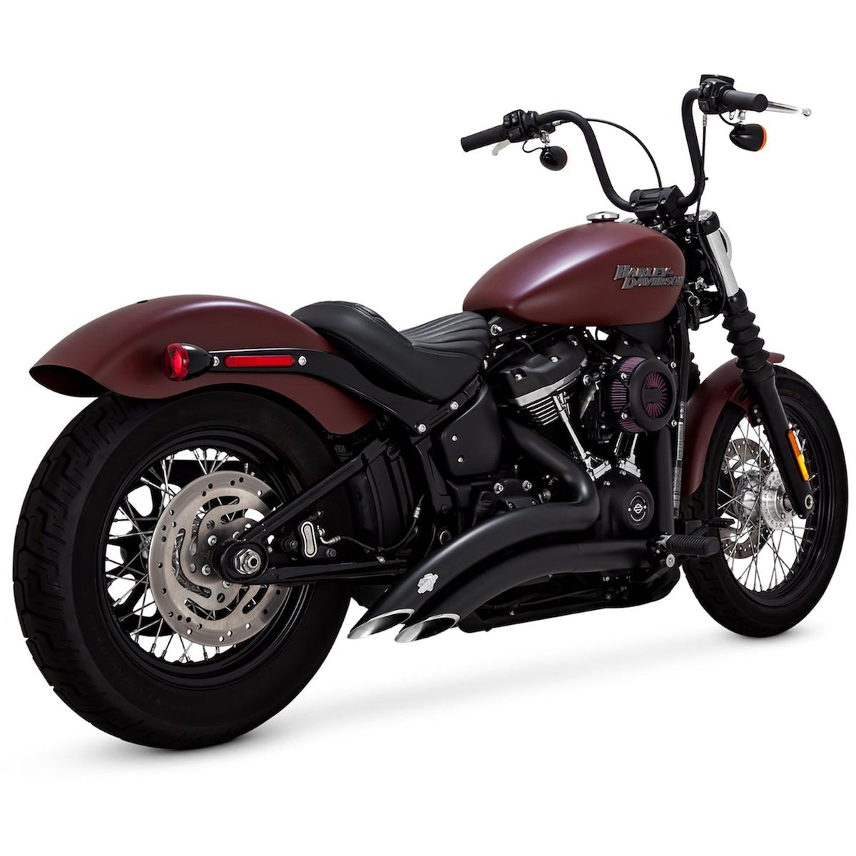 Vance and Hines Big Radius 2 into 2 Black or Chrome Exhaust for M8 Softails-Exhaust-Vance &amp; Hines-Black-FXBB/LR/FB - FLSL/HC/DE/SS-Rogue Rider Industries for Harley Davidson Motorcycles