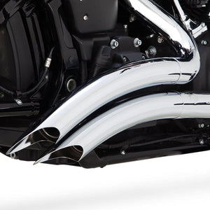 Vance and Hines Big Radius 2 into 2 Black or Chrome Exhaust for M8 Softails-Exhaust-Vance & Hines-Rogue Rider Industries for Harley Davidson Motorcycles