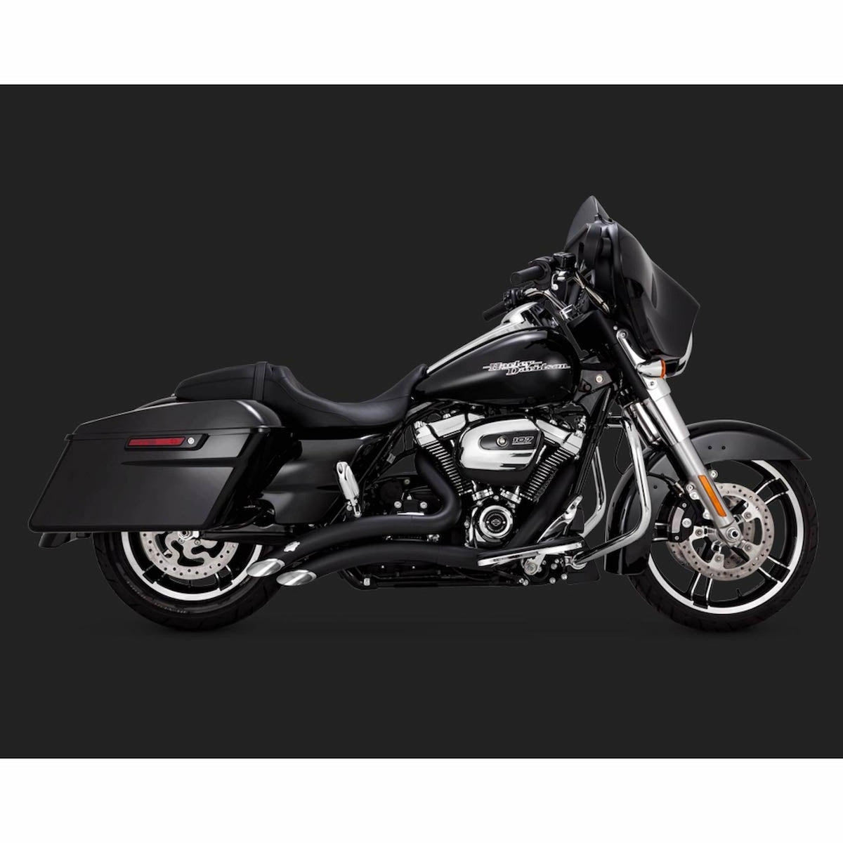 Vance and Hines Big Radius 2 into 2 Black or Chrome Exhaust for M8 Touring-Exhaust-Vance &amp; Hines-Black-Rogue Rider Industries for Harley Davidson Motorcycles