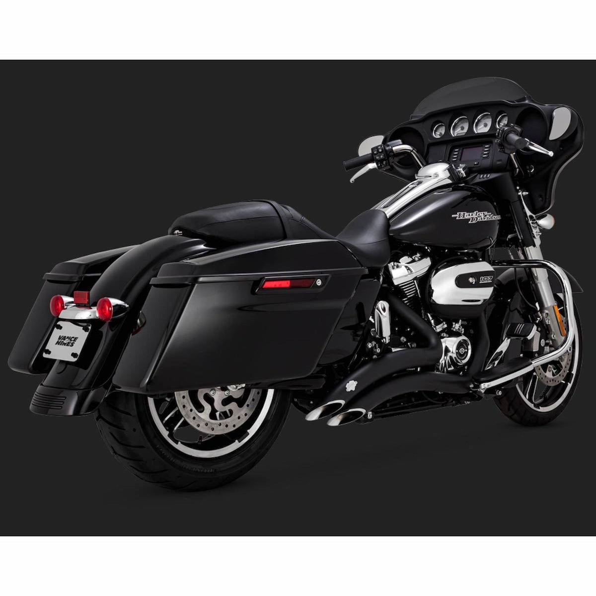 Vance and Hines Big Radius 2 into 2 Black or Chrome Exhaust for M8 Touring-Exhaust-Vance &amp; Hines-Rogue Rider Industries for Harley Davidson Motorcycles