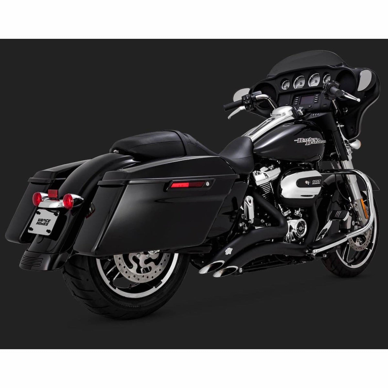 Vance and Hines Big Radius 2 into 2 Black or Chrome Exhaust for M8 Touring-Exhaust-Vance & Hines-Rogue Rider Industries for Harley Davidson Motorcycles