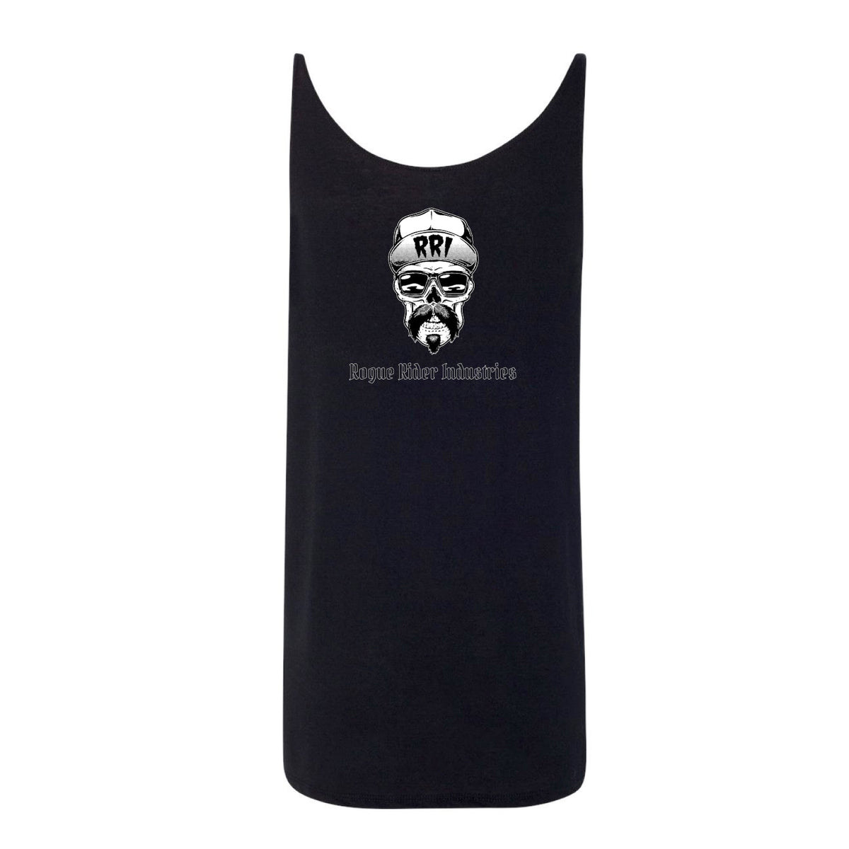Women&#39;s Slouchy Tank Mr RRI Tee (Black/White Print)-Swag-Rogue Rider Industries-Rogue Rider Industries for Harley Davidson Motorcycles